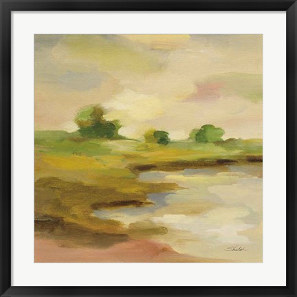 Framed Chartreuse Fields II Print