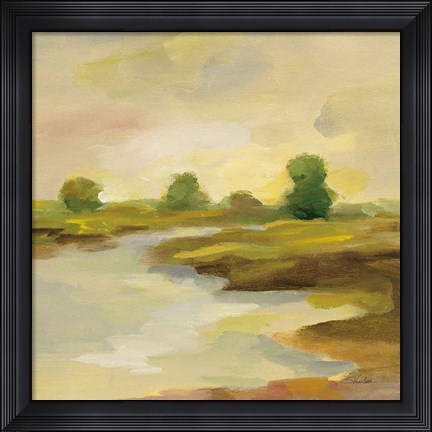 Framed Chartreuse Fields I Print