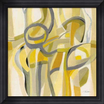 Framed Mid Mod Yellow Print
