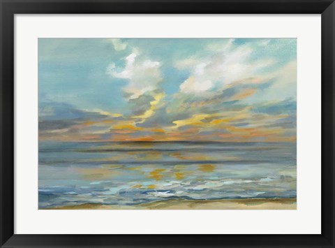 Framed Rhythmic Sunset Waves Print