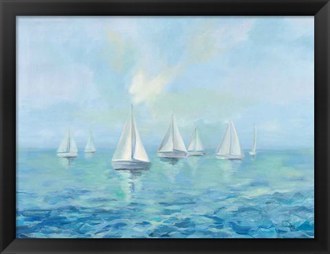 Framed Boats in the Haze Print