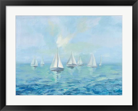 Framed Boats in the Haze Print