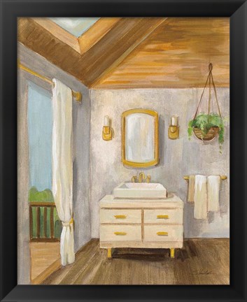 Framed Attic Bathroom I Print