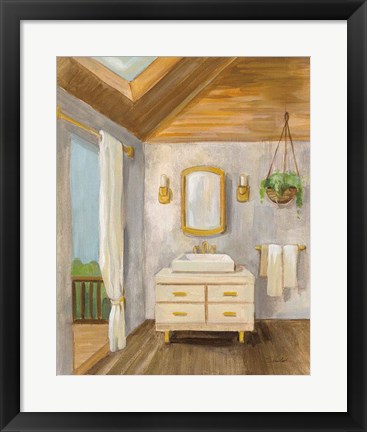 Framed Attic Bathroom I Print