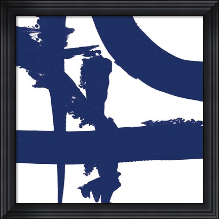 Framed Crossing Paths II Cobalt Print