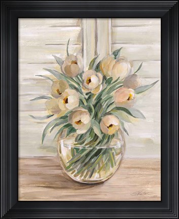 Framed Blush Floral Bouquet Print