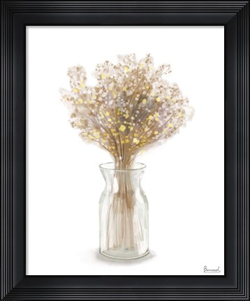 Framed Dried Flower Yellow II Print