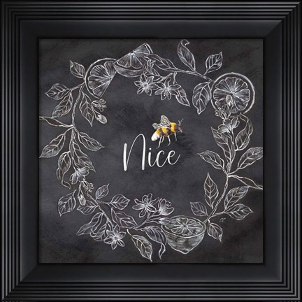Framed Bee Sentiment Wreath Black III-Nice Print