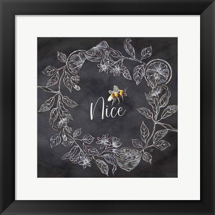 Framed Bee Sentiment Wreath Black III-Nice Print