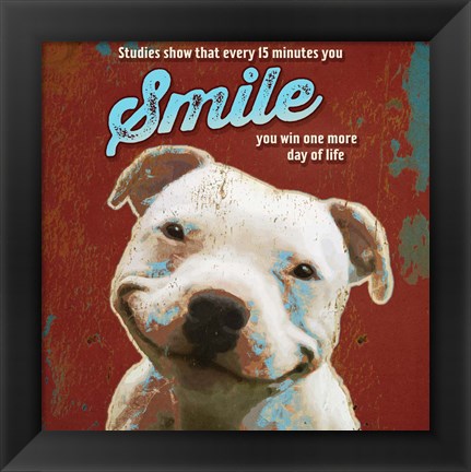 Framed Pet Sentiment I-Smile Print