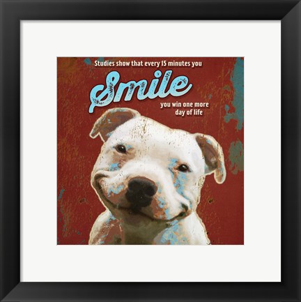 Framed Pet Sentiment I-Smile Print