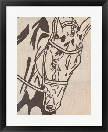 Framed Farm Sketch Horse Print