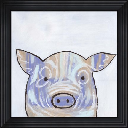 Framed Paint Splotch Pig Print
