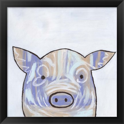 Framed Paint Splotch Pig Print