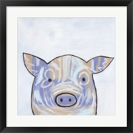 Framed Paint Splotch Pig Print