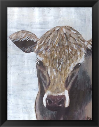 Framed Brown Cow Print