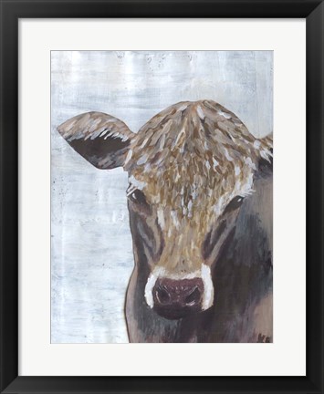 Framed Brown Cow Print