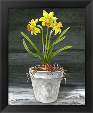 Framed Farmhouse Garden I-Daffodils Print