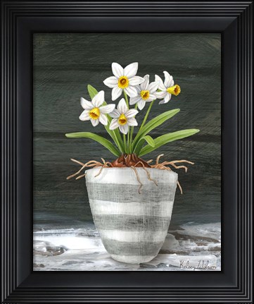 Framed Farmhouse Garden II-White Daffodils Print