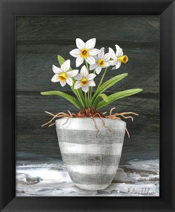 Framed Farmhouse Garden II-White Daffodils Print