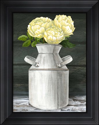 Framed Farmhouse Garden IV-Peonies in jug Print