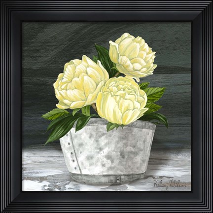 Framed Farmhouse Garden square-Peonies Print