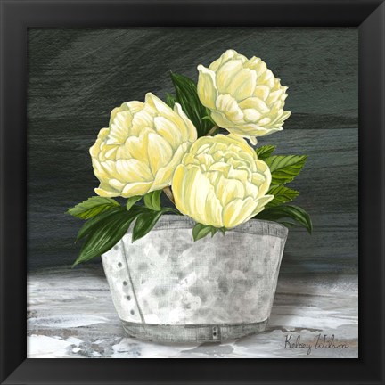 Framed Farmhouse Garden square-Peonies Print