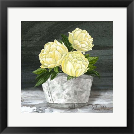 Framed Farmhouse Garden square-Peonies Print