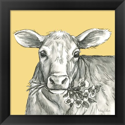 Framed Cow 2 Print