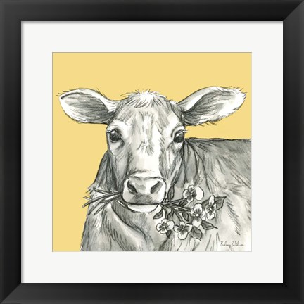 Framed Cow 2 Print