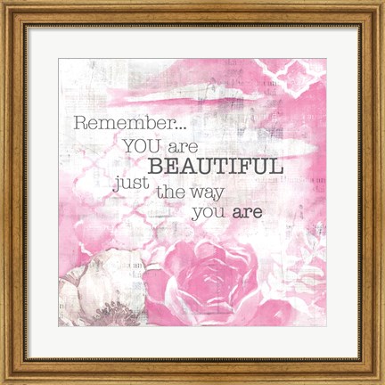 Framed Textured Sentiment Pink I Print