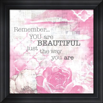 Framed Textured Sentiment Pink I Print