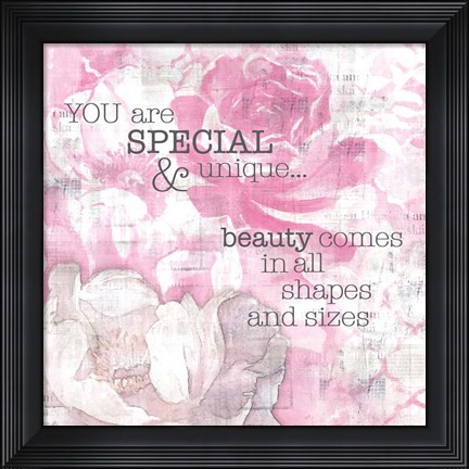 Framed Textured Sentiment Pink II Print