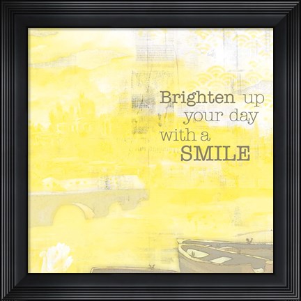 Framed Textured Sentiment Yellow II Print