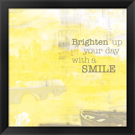 Framed Textured Sentiment Yellow II Print