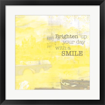 Framed Textured Sentiment Yellow II Print