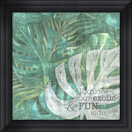 Framed Textured Sentiment Tropic I Print
