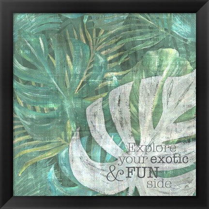 Framed Textured Sentiment Tropic I Print