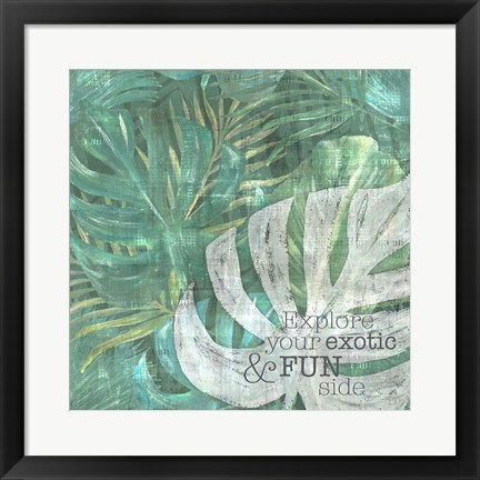 Framed Textured Sentiment Tropic I Print