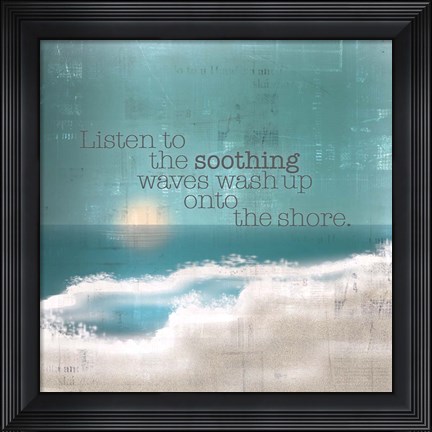 Framed Textured Sentiment Beach I Print