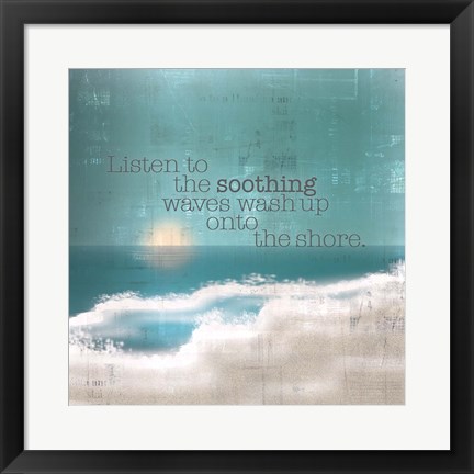 Framed Textured Sentiment Beach I Print