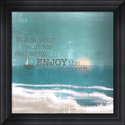 Framed Textured Sentiment Beach II Print