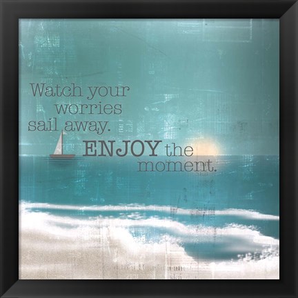 Framed Textured Sentiment Beach II Print