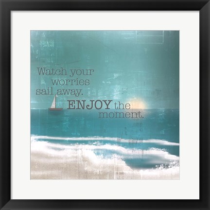 Framed Textured Sentiment Beach II Print