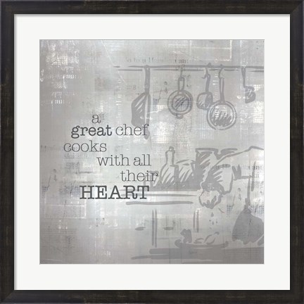 Framed Textured Sentiment Kitchen I Print