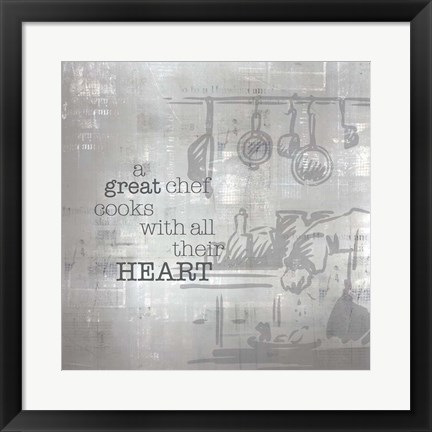 Framed Textured Sentiment Kitchen I Print