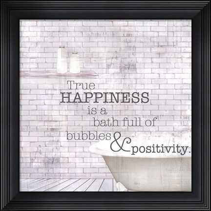 Framed Textured Sentiment Bath I Print