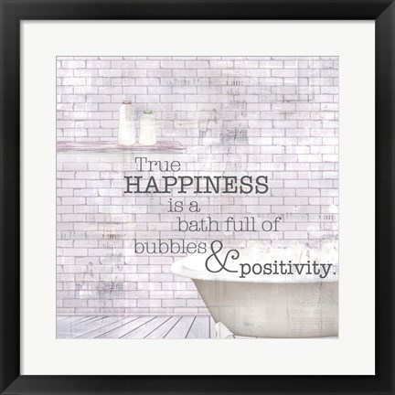 Framed Textured Sentiment Bath I Print