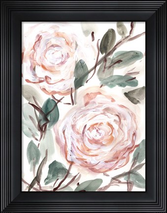 Framed Farmhouse Bush Coral Pink I Print