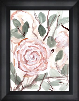 Framed Farmhouse Bush Coral Pink II Print
